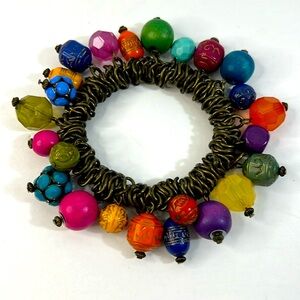 Beaded Stretch Bracelet with Large Beads